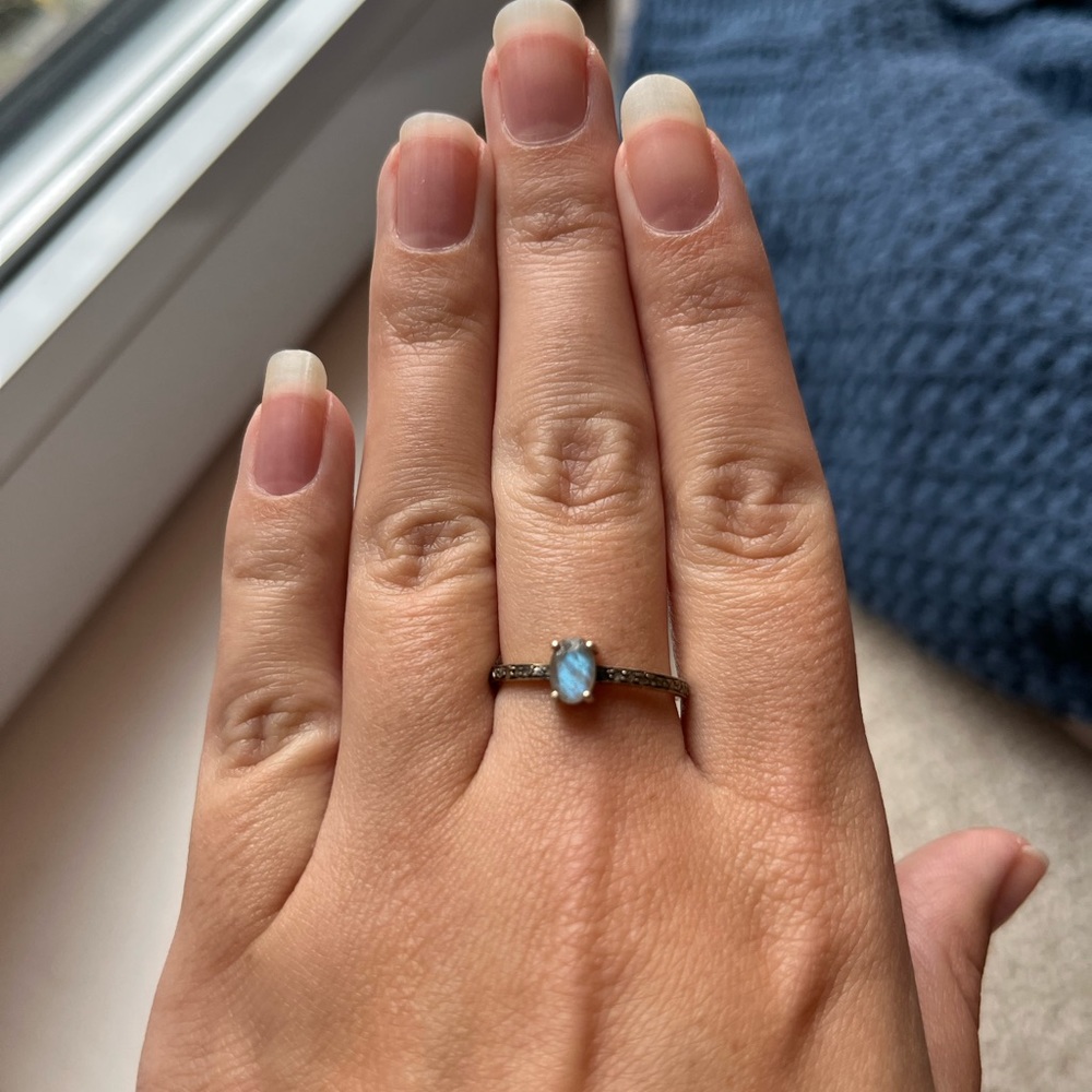 Chan Luu Diamond and labradorite ring